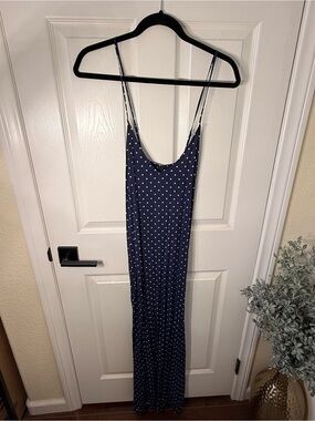 Old Navy Navy Blue Polka Dot Maxi Dress
